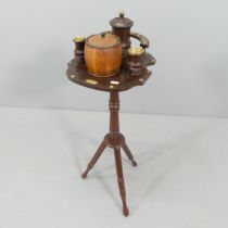 An antique mahogany smoker's companion stand. Height 88cm.