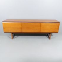 WHITE AND NEWTON - A mid-century teak Chilgrove sideboard, with two drawers, centre fall-front