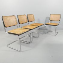 MARCEL BREUER - A set of four genuine Thonet S32 Cesca chairs, designed in 1929/30 these dated 1977,