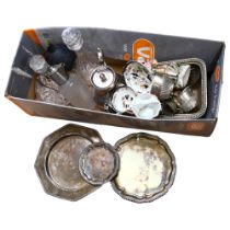 A quantity of silver plated items and various ceramic ware, including tureens, serving dishes and