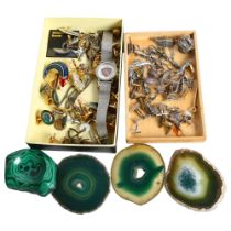 Big game fishing related items, including jewellery, cufflinks, some silver, malachite, etc (2