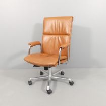 A Boss Design Delphi high back leather executive office chair with maker's label. RRP ca. £1350.