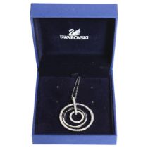 SWAROVSKI - a circular disc pendant and chain