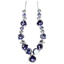 SWAROVSKI - a graduated gem set necklace, with teardrop pendant, boxed