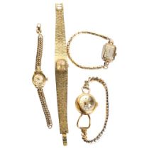 4 lady's wristwatches, including Omega and Smiths