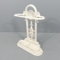 A Victorian painted cast iron stick stand. 54x71x20cm.