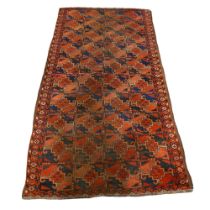 A Beshir, Turkmenistan rug, circa early 20th century, 267 x 109cm Rug is generally quite worn with