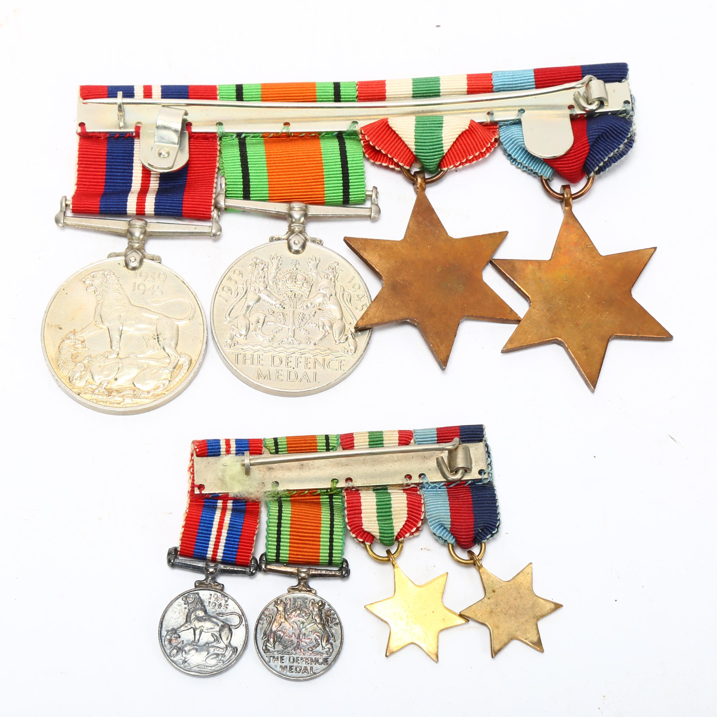 A group of 4 Second War Service medals and miniatures - Image 2 of 3