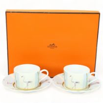 HERMES PARIS - les Matins de l'Etang tea-for-two set, boxed Very good 'as new' condition