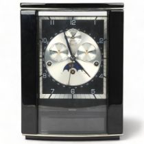 BUBEN & ZORWEG - Artemis Noir quartz clock, multiple calendar dial, with moonphase in high gloss