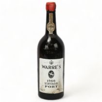 A bottle of Warre's 1966 vintage port Some damage to capsule