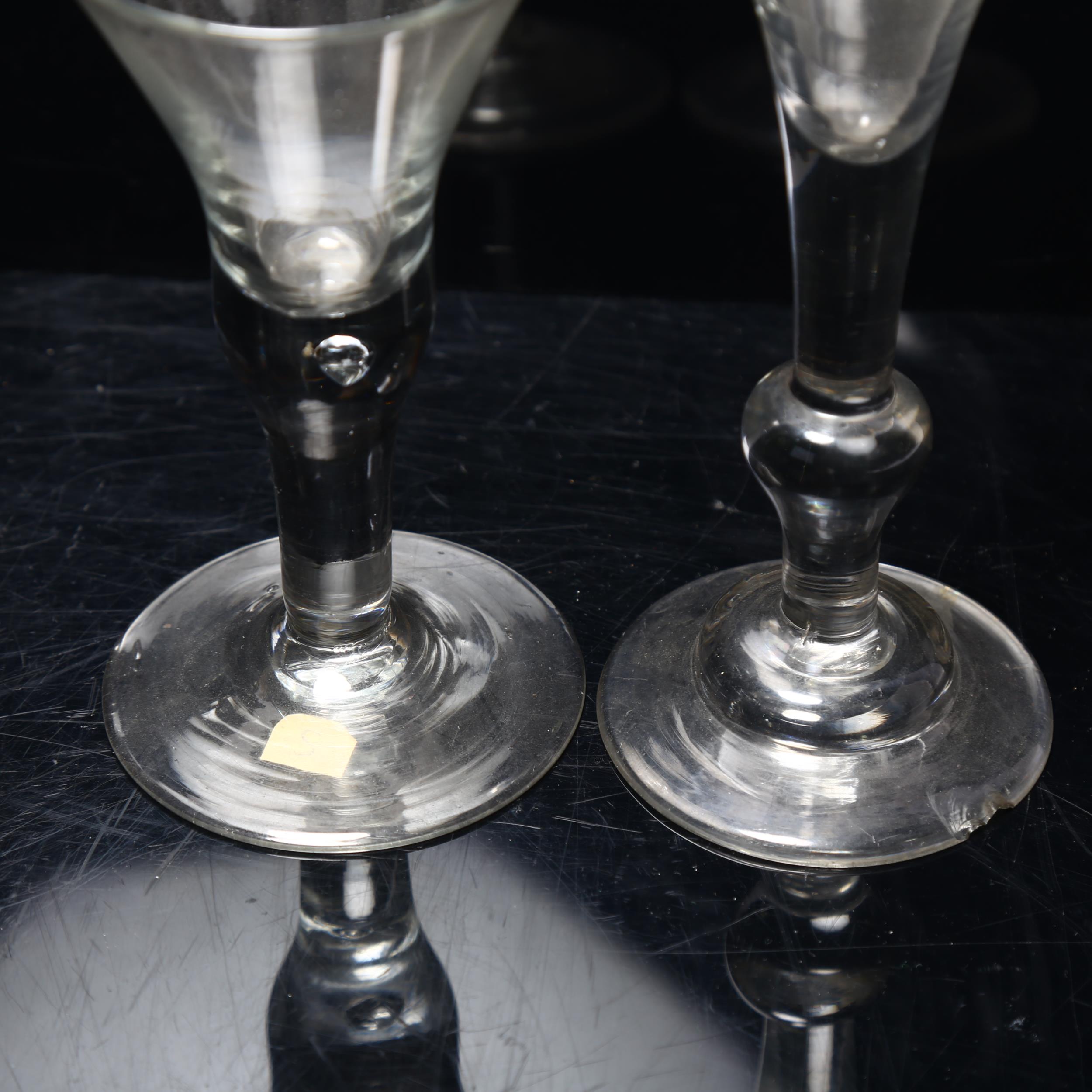2 x 18th century funnel-shaped glasses, largest height 19cm Tallest glass has chip under the foot, - Image 2 of 3