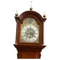 18th century mahogany 8-day longcase clock, by John Craig of Glasgow, 12" brass dial with silvered