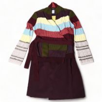 CHRISTIAN LACROIX - multicolour stripe top with belt, viscose/wool/polyester, size medium, and