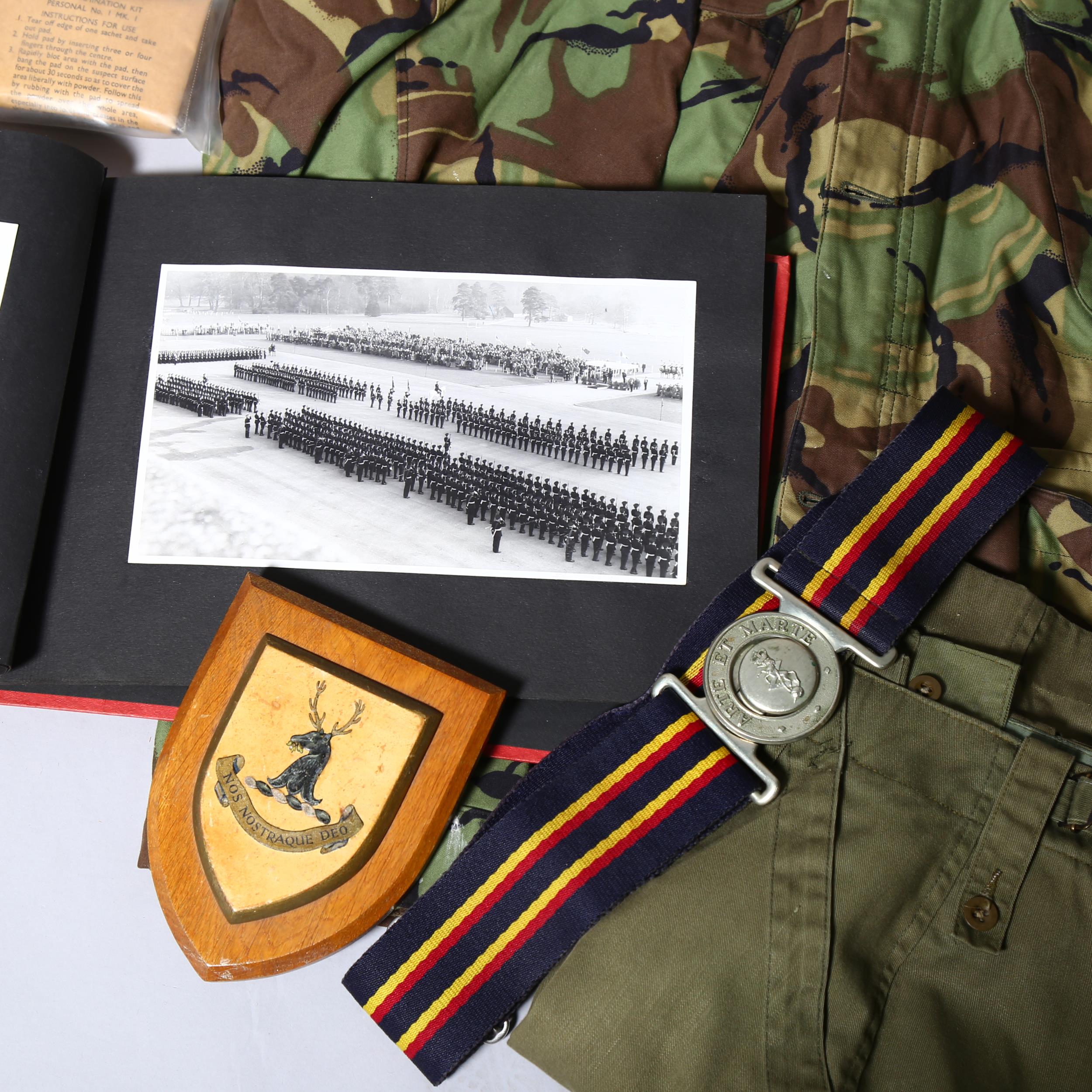 Military uniform, photograph album, camouflage belts and cap of RH Rigg, circa 1960s - Image 2 of 3