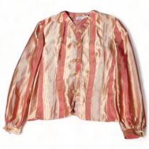 VALENTINO - Boutique pink stripe silk shirt, size 10 Good condition