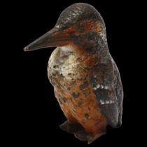 19th century Vienna cold painted bronze Kingfisher, height 38mm Claws very slightly bent,