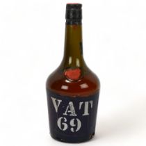 A 1930s' bottle of VAT 69 Liqueur Scotch Whisky Label marked in pencil 1932.