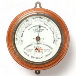 Oak-cased Dollond marine aneroid wall barometer, dial inscribed The Shipwrecked Fishermen and