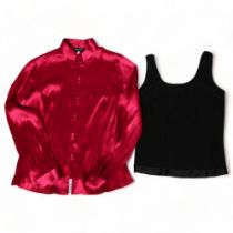 GEORGIO ARMANI - a silk top, size 38, and Armani vest top, size 10 (2) Both in very good condition