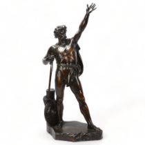 John Henry Foley (1818 - 1874), Caractacus 1860, patinated copper sculpture, signed on base,