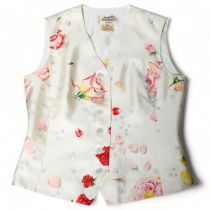 HERMES PARIS - a silk rose pattern waistcoat, size 38 Good condition