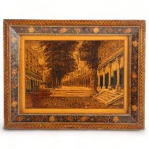 19th century Tunbridge Ware picture depicting the Pantiles in Tunbridge Wells, original micro-mosaic