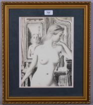 Paul Delvaux, Reflection, original lithograph frontist? piece, 1975, Cat? Jacob no. 92, 32cm x 23cm,