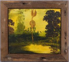 Alan Rankle, autumn leaf, oil on board, 1993, inscribed verso, 27cm x 32cm, framed Good condition