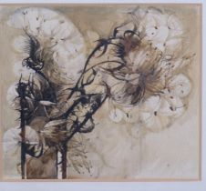 James Winterbottom (born 1924), thistle heads, watercolour, signed and dated 1956, 30cm x 27cm,