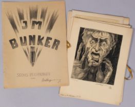 Bert Hoppmann (born 1889), folder of original drawings, torture death and destruction, post-war