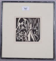 Paul Nash, Westminster Abbey, original woodcut, 1923, from an edition of 1000 copies, Bosphorus