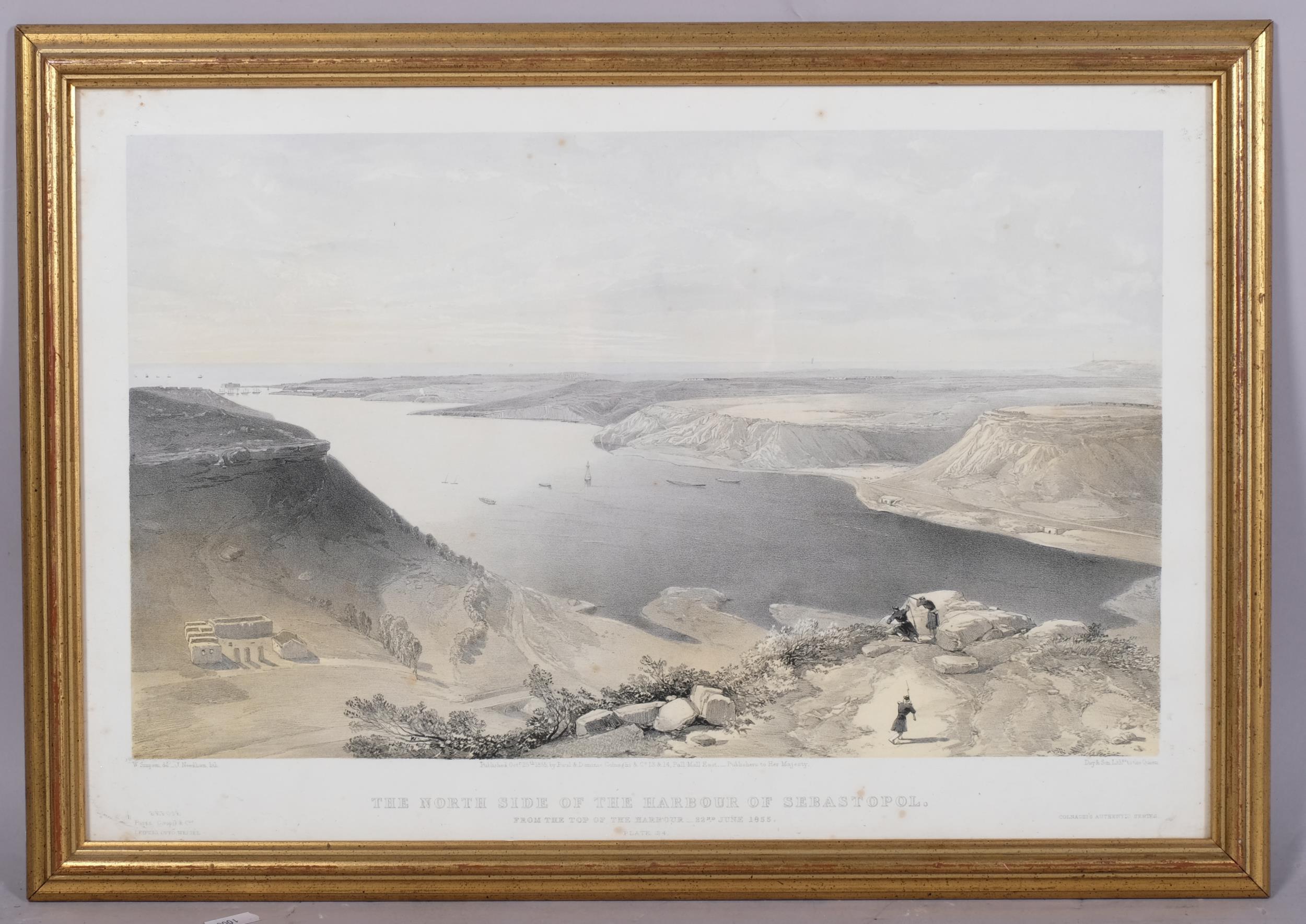 William Simpson, 5 x 19th century Crimean War scenes, published 1855, framed (5) All have some - Image 3 of 4