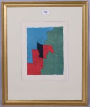 Serge Poliakoff, Composition, 1961, original lithograph, sheet size 31cm x 24cm, framed Very