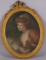 Portrait of Lady Hamilton, colour mezzotint after George Romney, 33cm x 27cm, in ribbon mounted