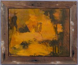 Alan Rankle, autumn leaf, oil on board, 1993, inscribed verso, 27cm x 32cm, framed Good condition