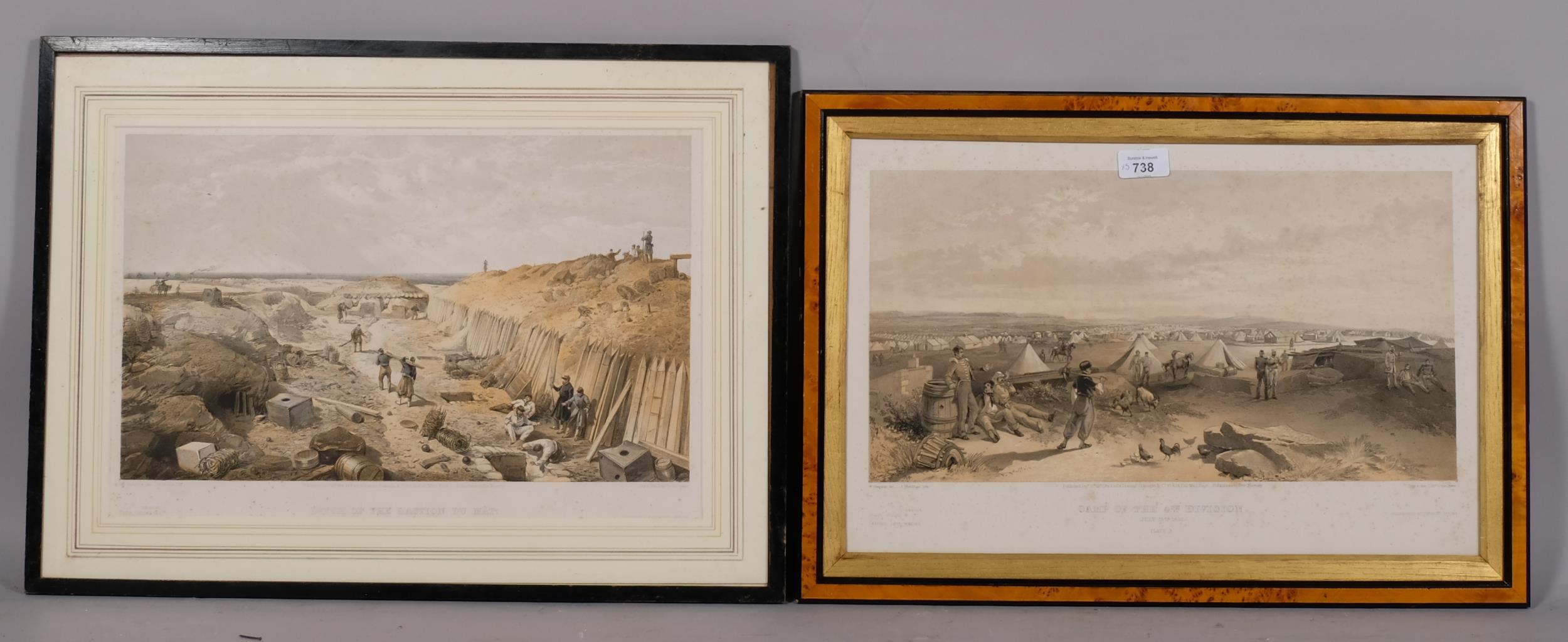 William Simpson, 5 x 19th century Crimean War scenes, published 1855, framed (5) All have some