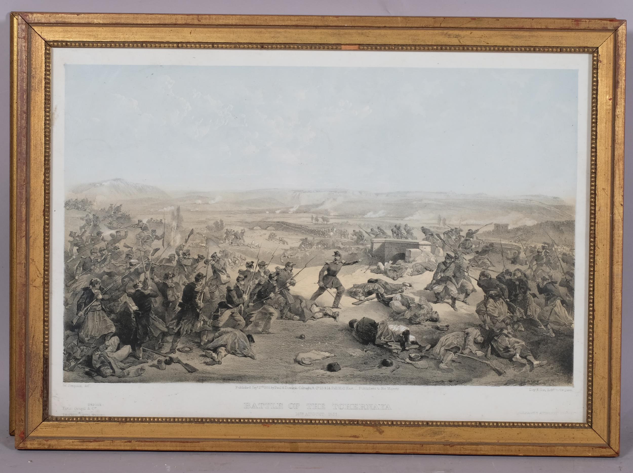 William Simpson, 5 x 19th century Crimean War scenes, published 1855, framed (5) All have some - Image 4 of 4
