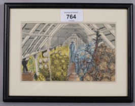 Edward Bawden (1903-1989), original colour lithograph on paper, The Market Gardener, from Life in an