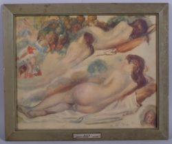 After Auguste Renoir, Nus, colour print, 31cm x 39cm, framed Good condition