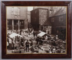 Frank Meadow Sutcliffe (1853 - 1941), Whitby market place, large format Vintage photograph, 38cm x