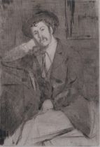 Walter Greaves (1846 - 1930), self portrait, etching, plate 20cm x 13.5cm, framed Good condition