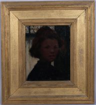 Amy Atkinson (1859 - 1916), Fillette, oil on canvas, signed, gallery label verso from Continental