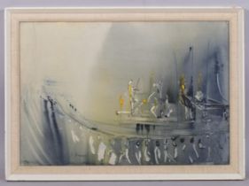 Joseph Kossonogi (1906 - 1981), orchestra study, watercolour, signed, 33cm x 48cm, framed Good