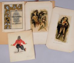 Bert Hoppmann (born 1889), folder of original watercolour costume designs for "Wo Ist Herr Belling",