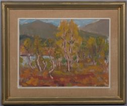 Attributed to Leonard Hugh Long (Australian, 1911 - 2013), tree study, oil on board, signed and