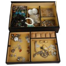 Various jewellery, including silver pendant necklace, fob watch, Albertina etc Lot sold as seen