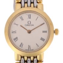 OMEGA - a lady's gold plated stainless steel De Ville quartz bracelet watch, ref. 795.0897, silvered
