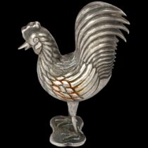 A good quality Indian silver rooster table scatter, apparently unmarked, 6cm, 0.7oz No damage or