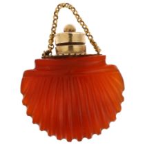 An 18th century French Regency gold-mounted miniature carnelian shell scent bottle, double-sided